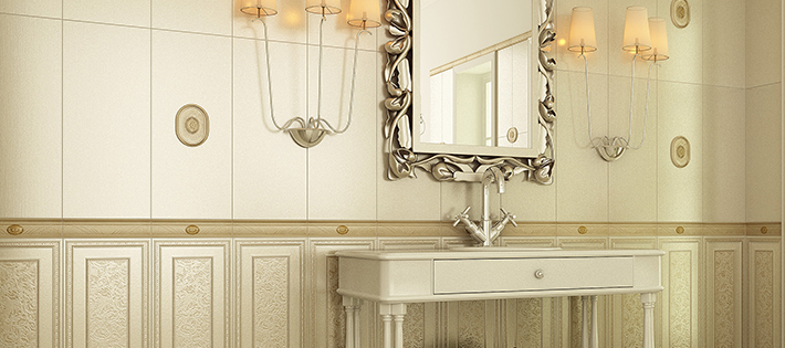Керамическая плитка Venus Vendome в интерьере ванной комнаты