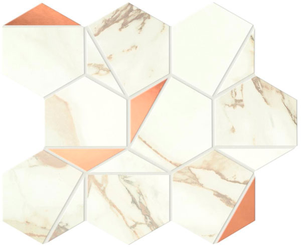 Marvel Shine Calacatta Imperiale Gold Hex Shiny