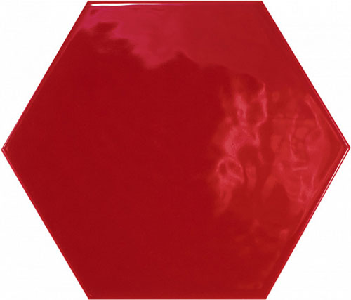 Hexatile Rojo Brillo
