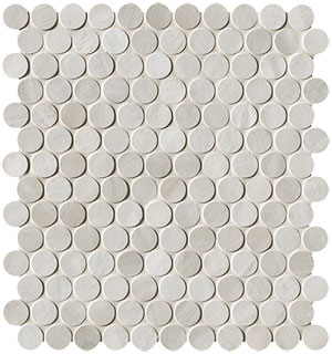 Brickell White Round Mosaico Matt