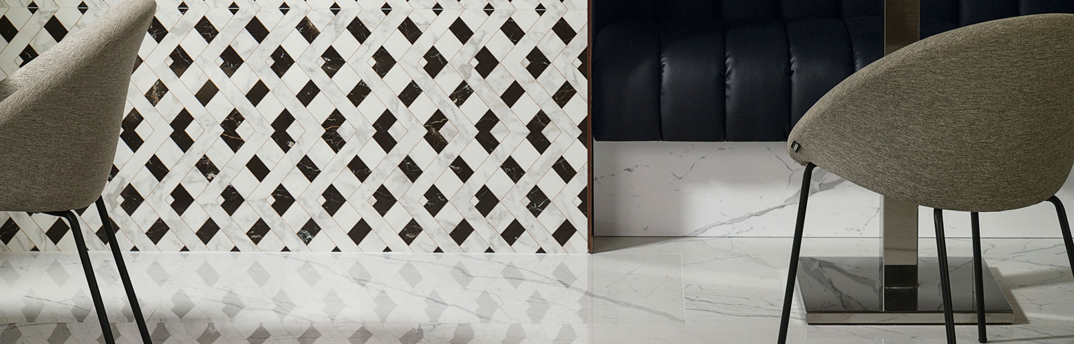 Керамическая плитка Porcelanosa Deco Marmi: фото в интерьере