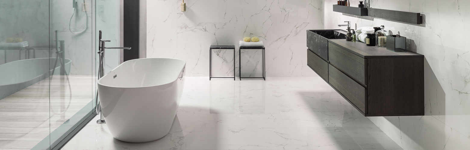 Керамическая плитка Porcelanosa Marmol XL: фото в интерьере